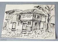 Stoyanka Boneva drawing view Samokov old house