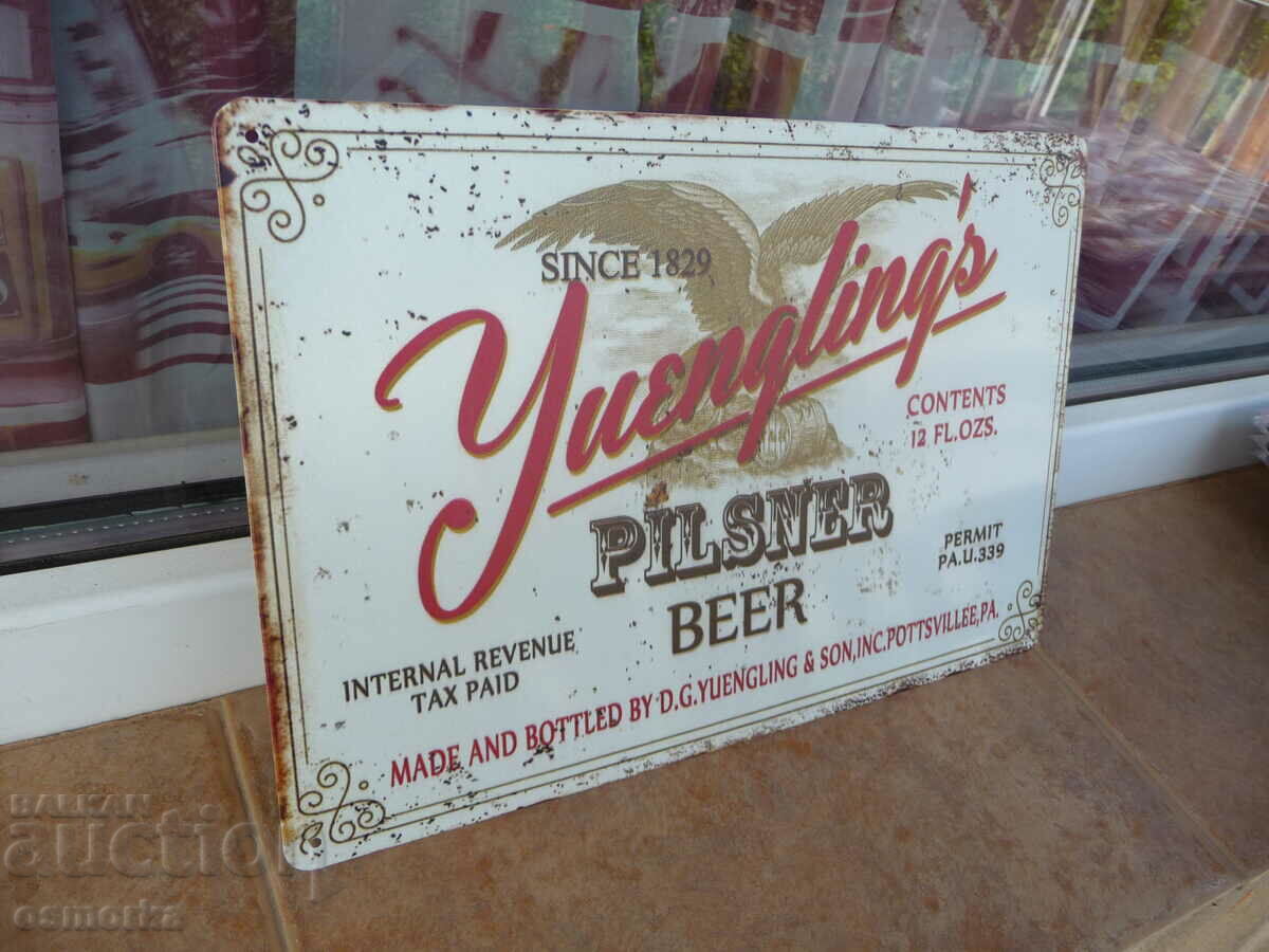 Yuengling American Craft Beer Metal Sign with price 18.00 BGN | € 9.20 Yuengling American Craft Beer Metal Sign with price 18.00 BGN | € 9.20