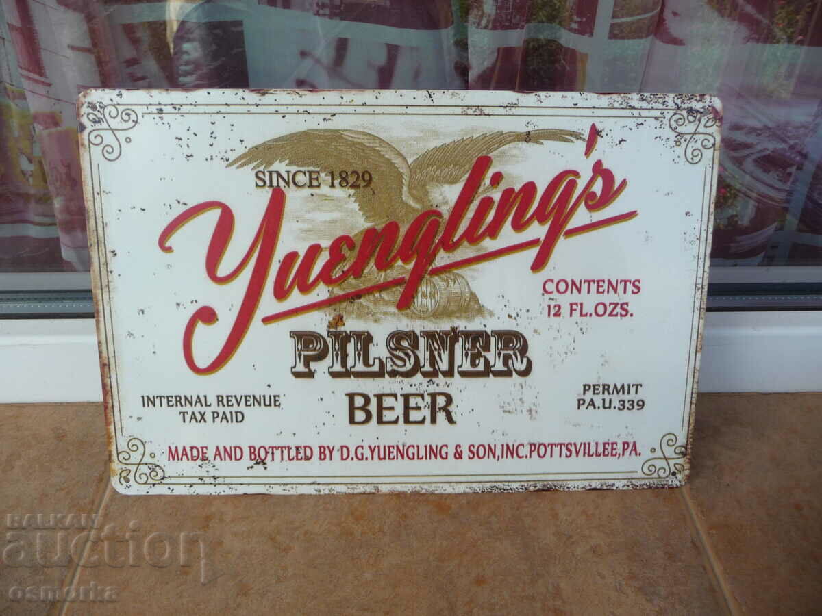 Μεταλλική πινακίδα Yuengling American Craft Beer