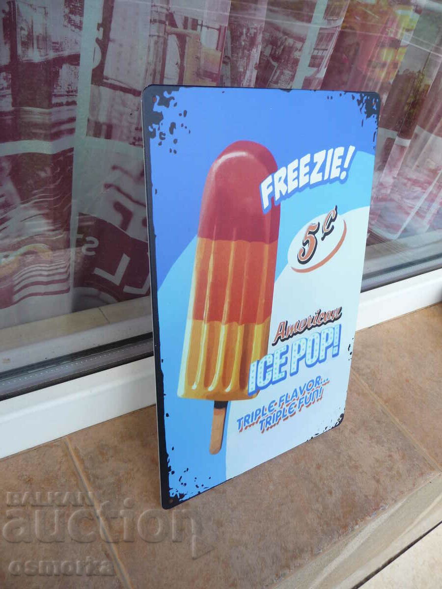 Metal plate food ice cream on a stick ice fruit cold with price 18.00 BGN | € 9.20 Metal plate food ice cream on a stick ice fruit cold with price 18.00 BGN | € 9.20