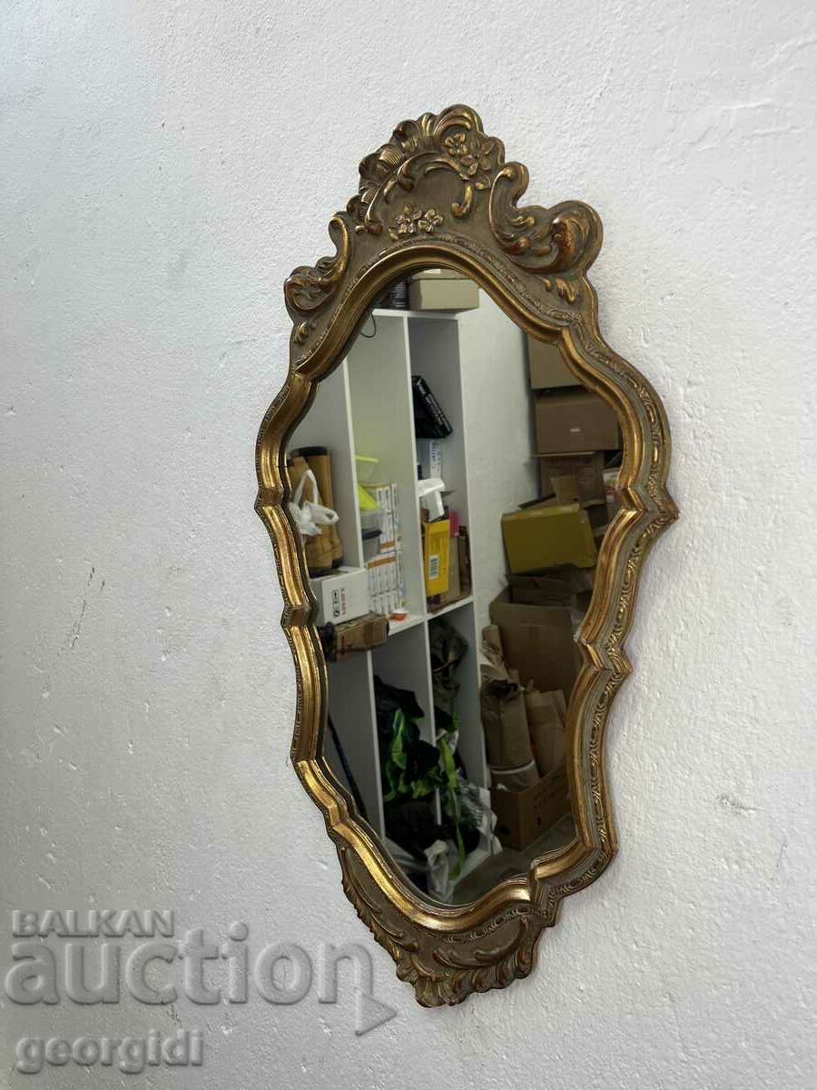 Vintage wooden mirror in baroque style. #5718