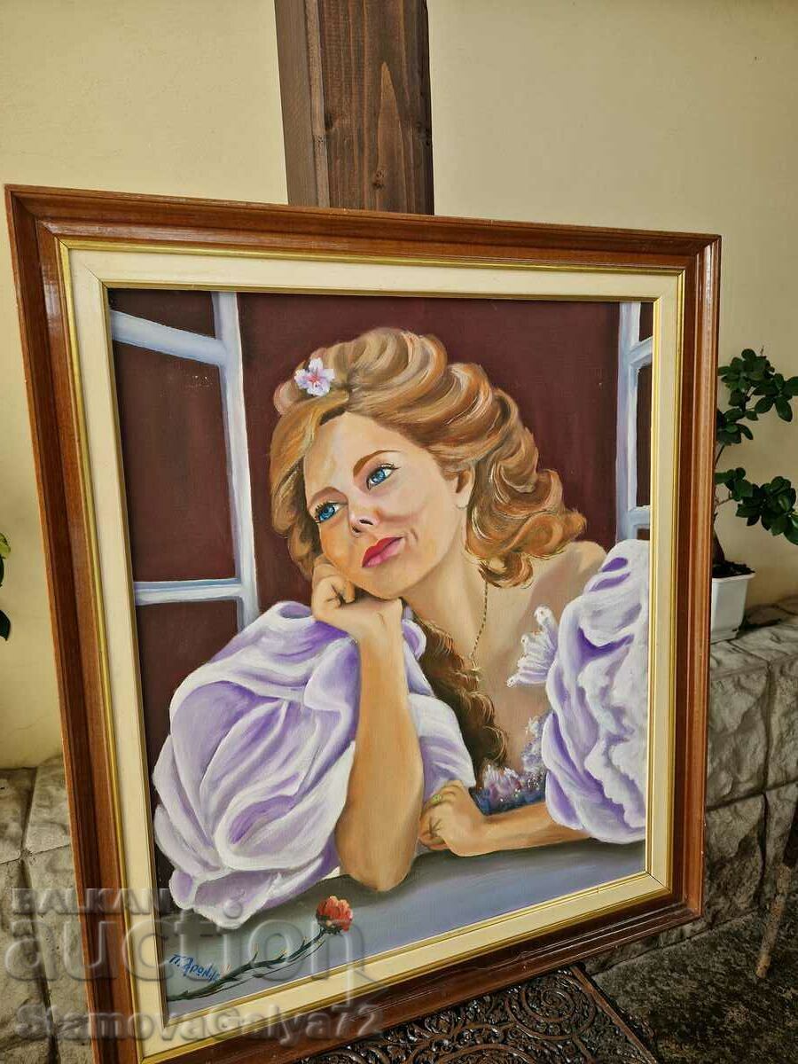 Delivery of Beautiful antique original oil on canvas painting Delivery of Beautiful antique original oil on canvas painting