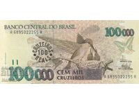 100000 cruzeiros 1993 (overprint of 100 cruzeiros), Brazil