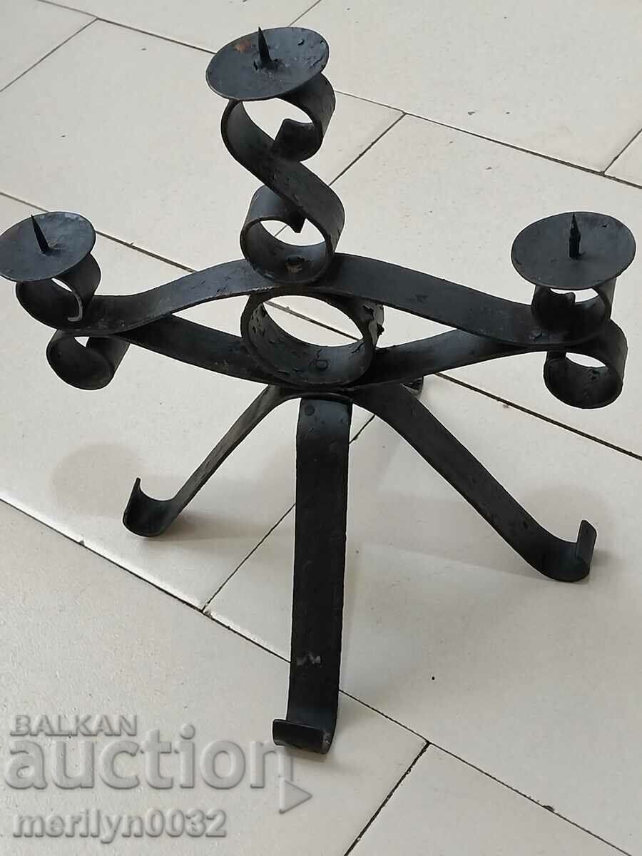 Old forged candlestick, candle - 5 Old forged candlestick, candle - 5