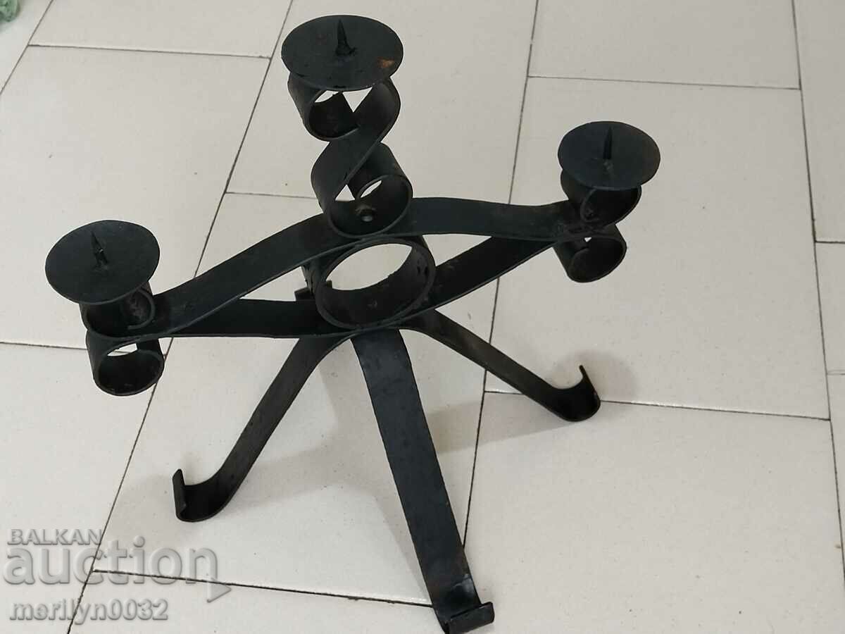 Old forged candlestick, candle - 7 Old forged candlestick, candle - 7