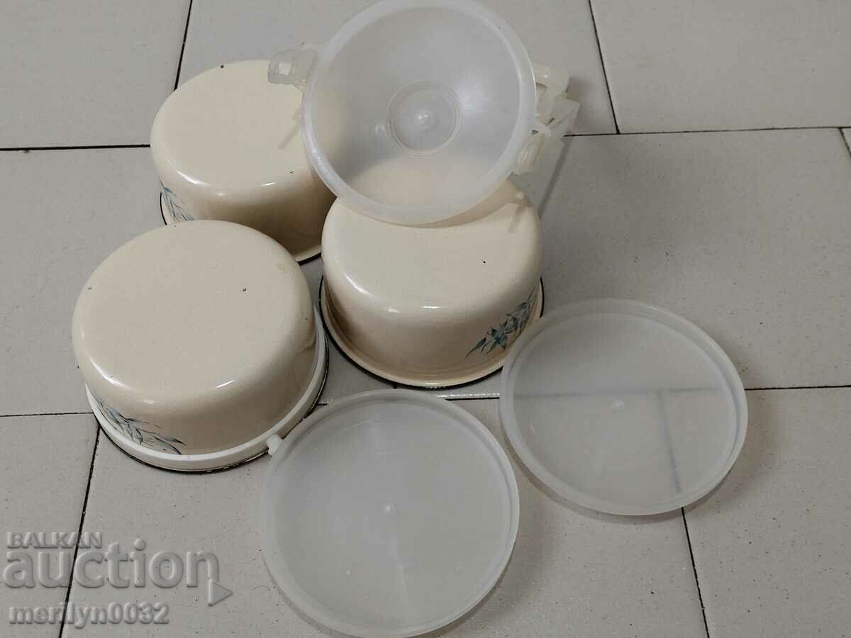 Jugs for food 3 pieces seferitas metal vessel enamel NRB - 7 Jugs for food 3 pieces seferitas metal vessel enamel NRB - 7