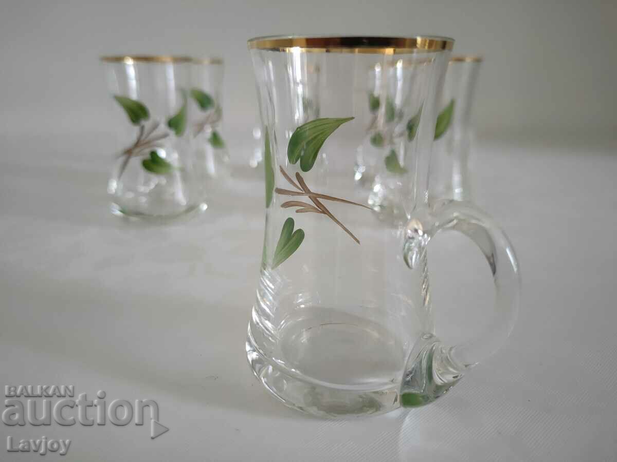Retro set of 6 glass glasses - 5