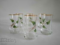 Retro set of 6 glass glasses