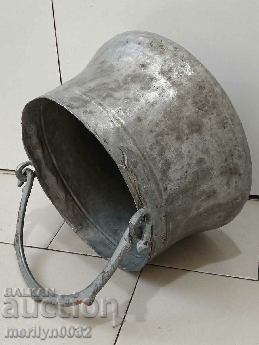 Old cauldron copper pot copper tinned coin - 7 Old cauldron copper pot copper tinned coin - 7