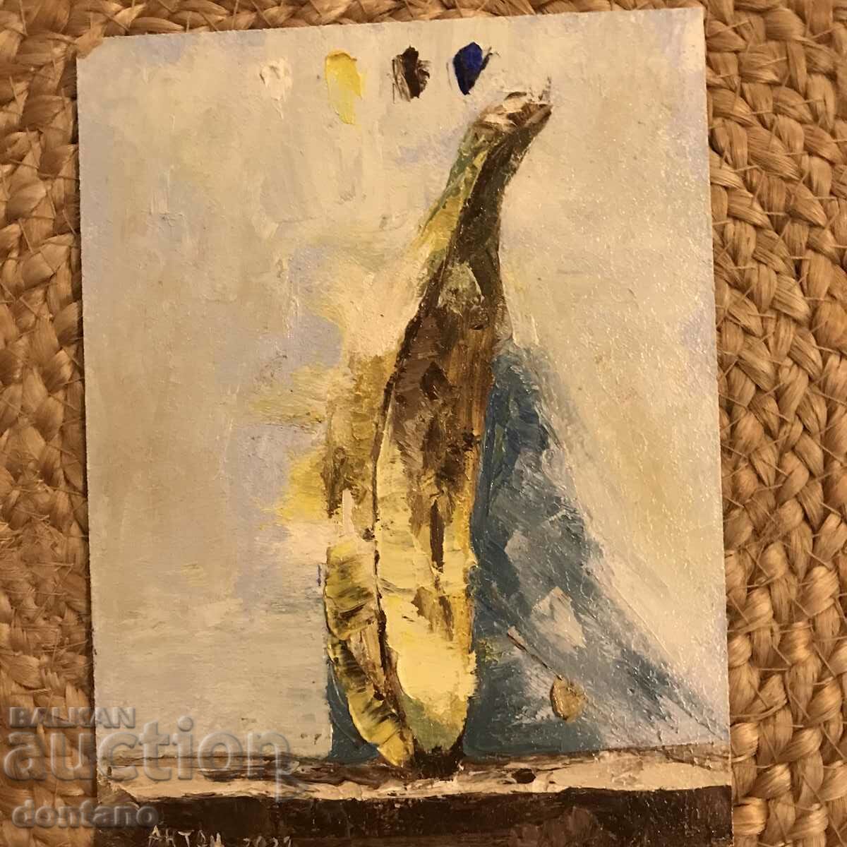 Oil painting - Still life - banana 20/15 cm - 2021