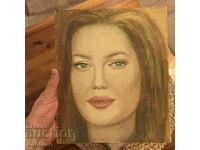 Oil painting - Portrait of Angelina Jolie 30/25 cm