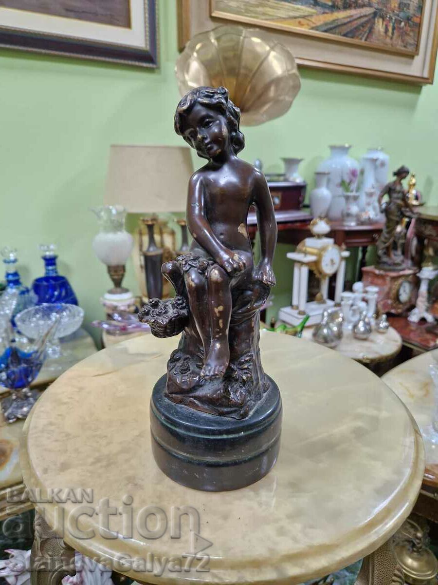 Old collectible antique French bronze figure