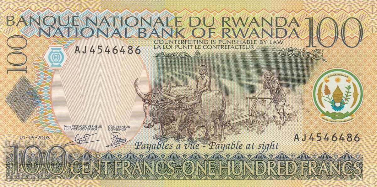100 franci 2003, Rwanda