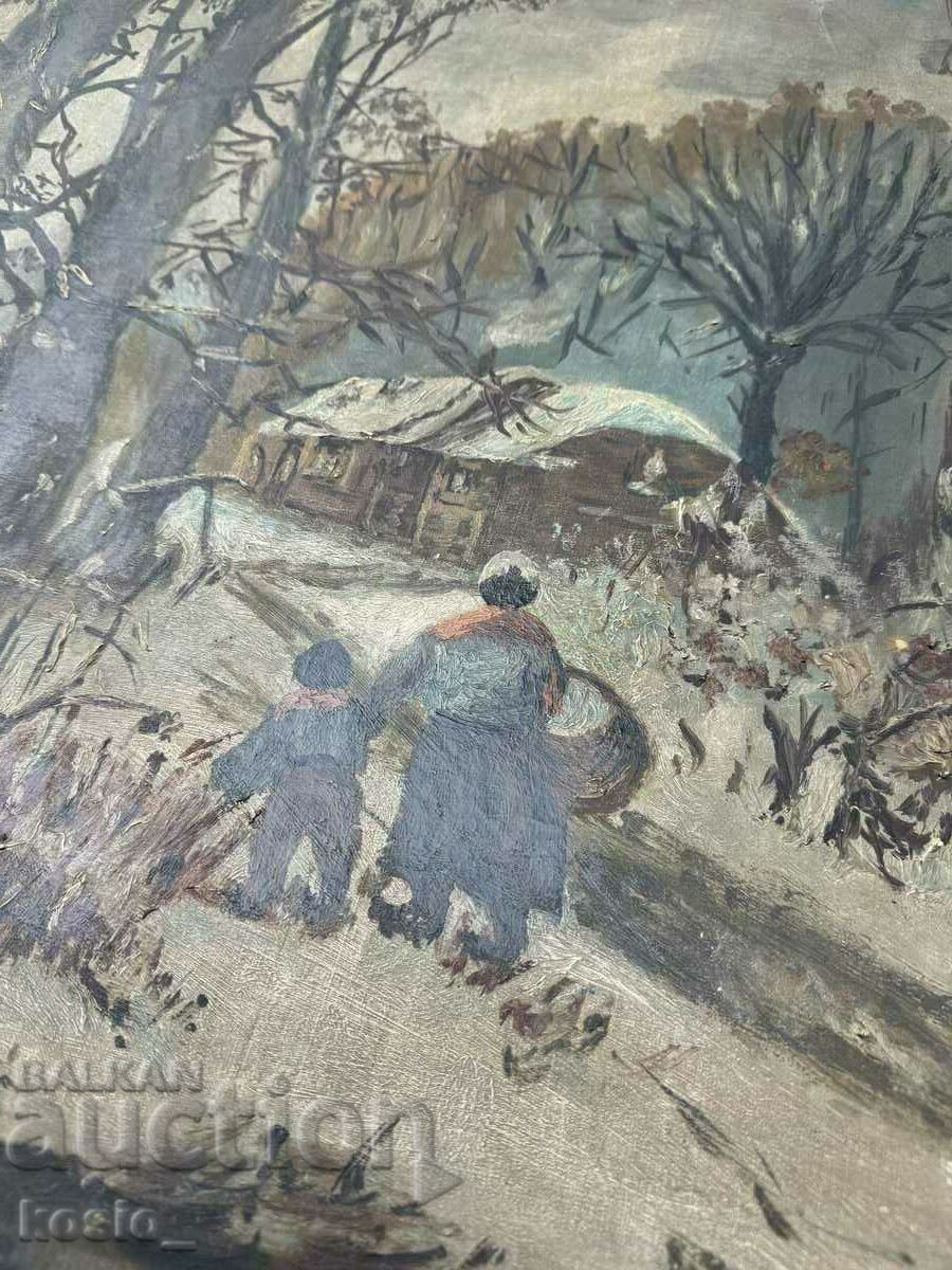 Large old oil painting - signed with price 250.00 BGN | € 127.82 Large old oil painting - signed with price 250.00 BGN | € 127.82