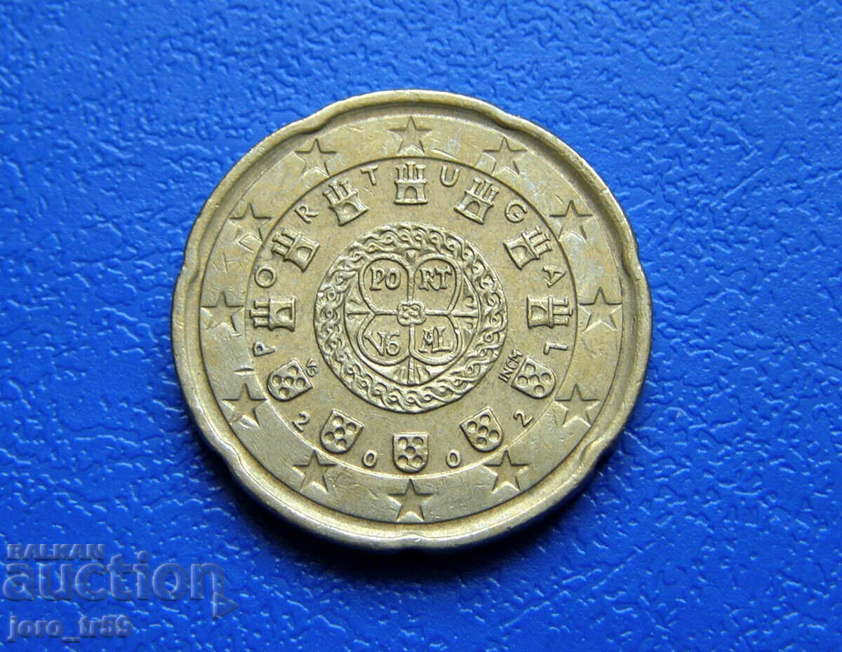 Португалия 20 евроцента Euro cent 2002