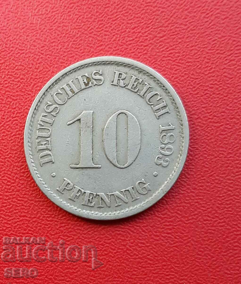 Germania-10 Pfennig 1893 A-Berlin