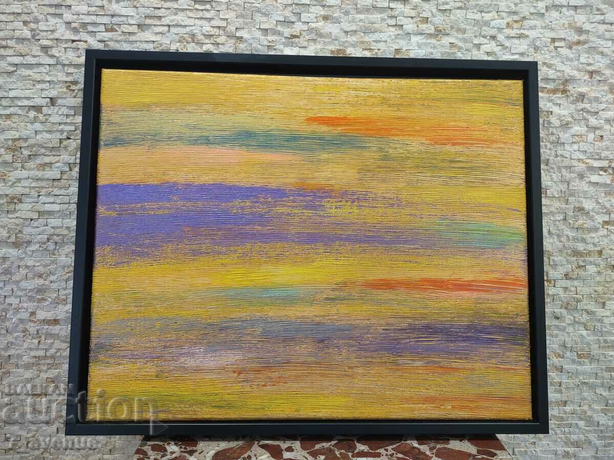 Author's painting - acrylic/canvas, 50/40cm, "Fisherman's sunset.."