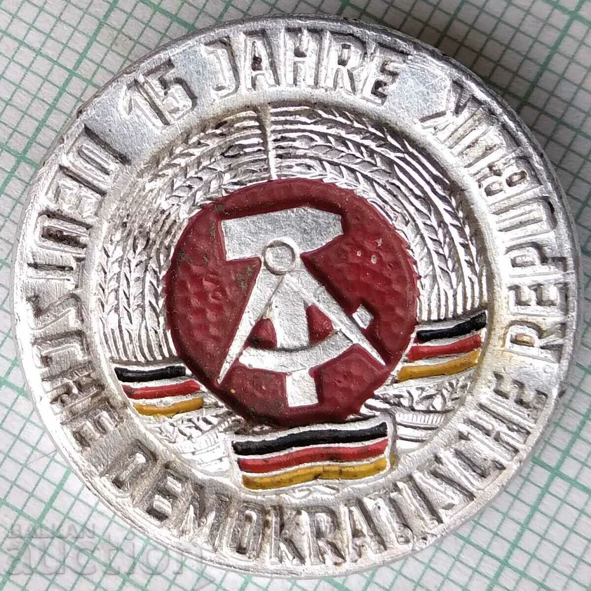 16712 Badge - 15 years GDR East Germany