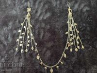 Silver earrings with chin flaps costume jewelry 19th Century
