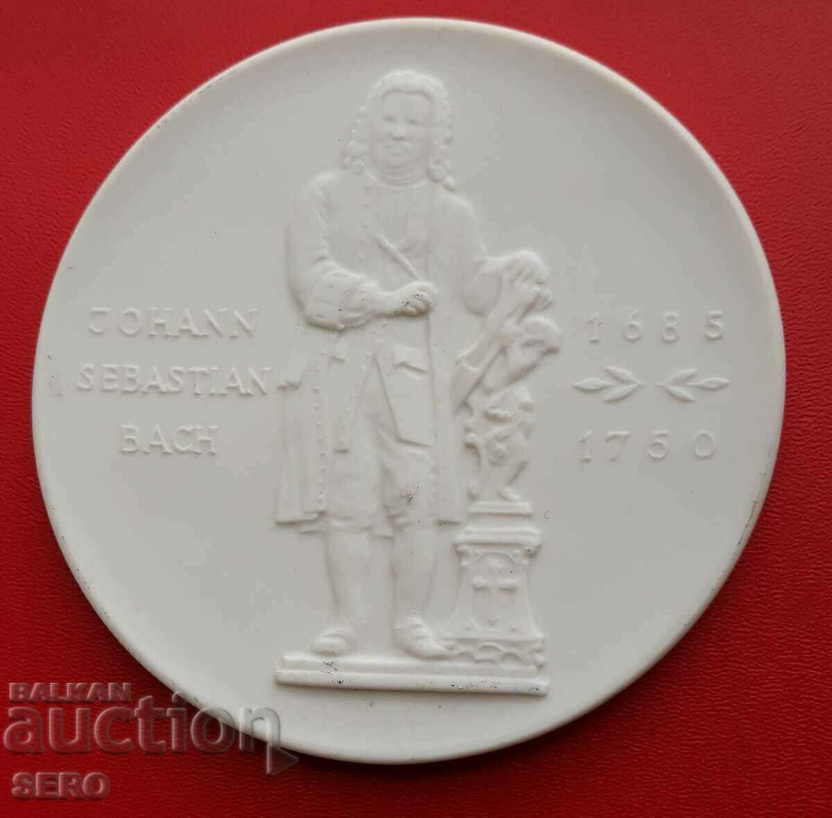 Germany-GDR-Large Porcelain Medal-Johann Sebastian Bach