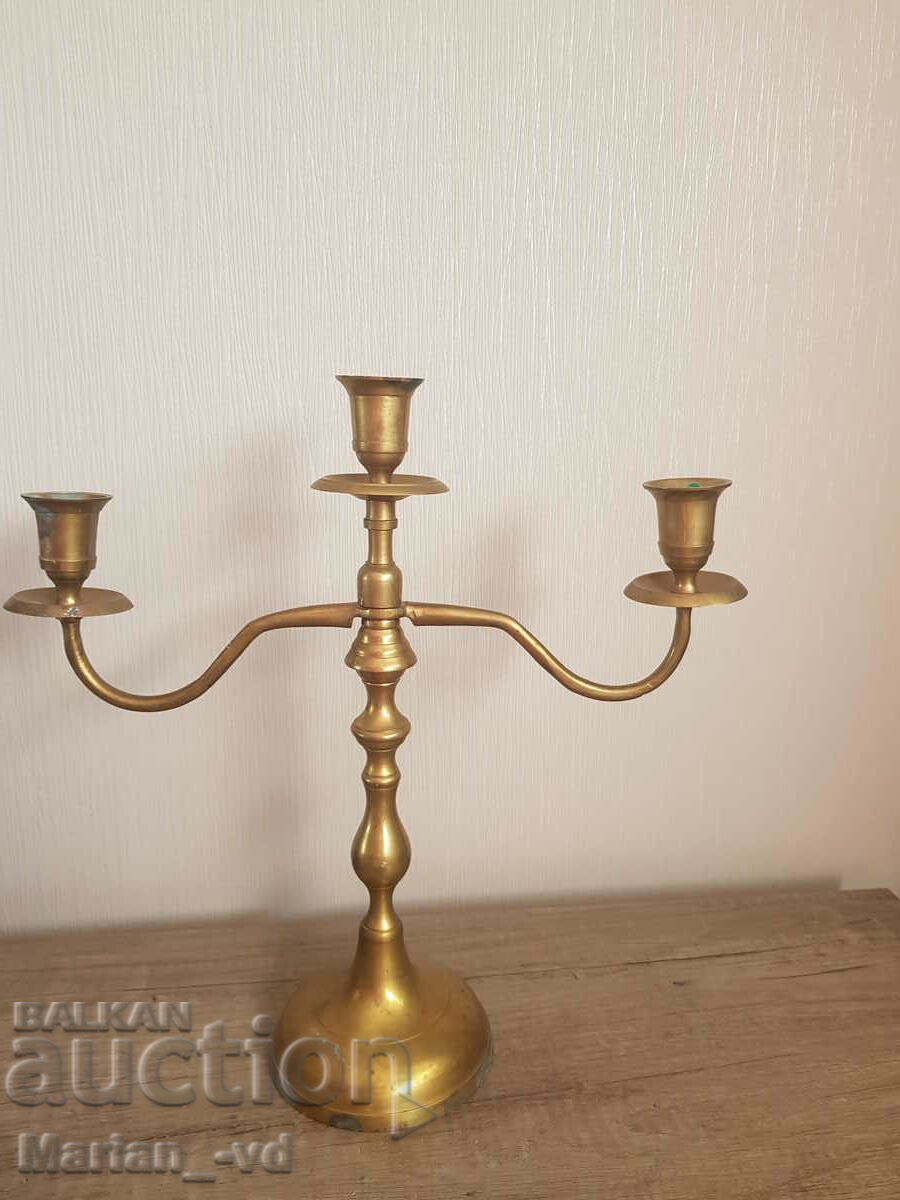 Old bronze candlestick, set of three with price 60.00 BGN | € 30.68 Old bronze candlestick, set of three with price 60.00 BGN | € 30.68