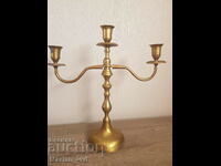 Old bronze candlestick, set of three