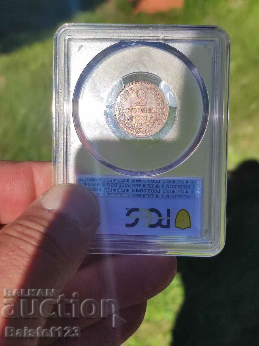 2 cenți 1901 MS63RB