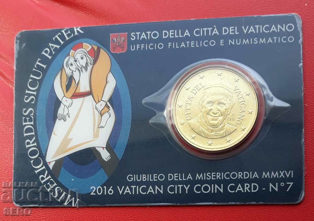 Coin card - Vatican #7 with 50 cents 2016