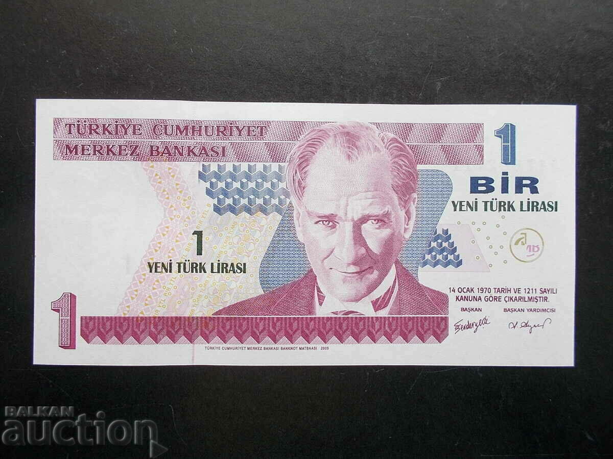 TURCIA, 1 lira, 2005, UNC
