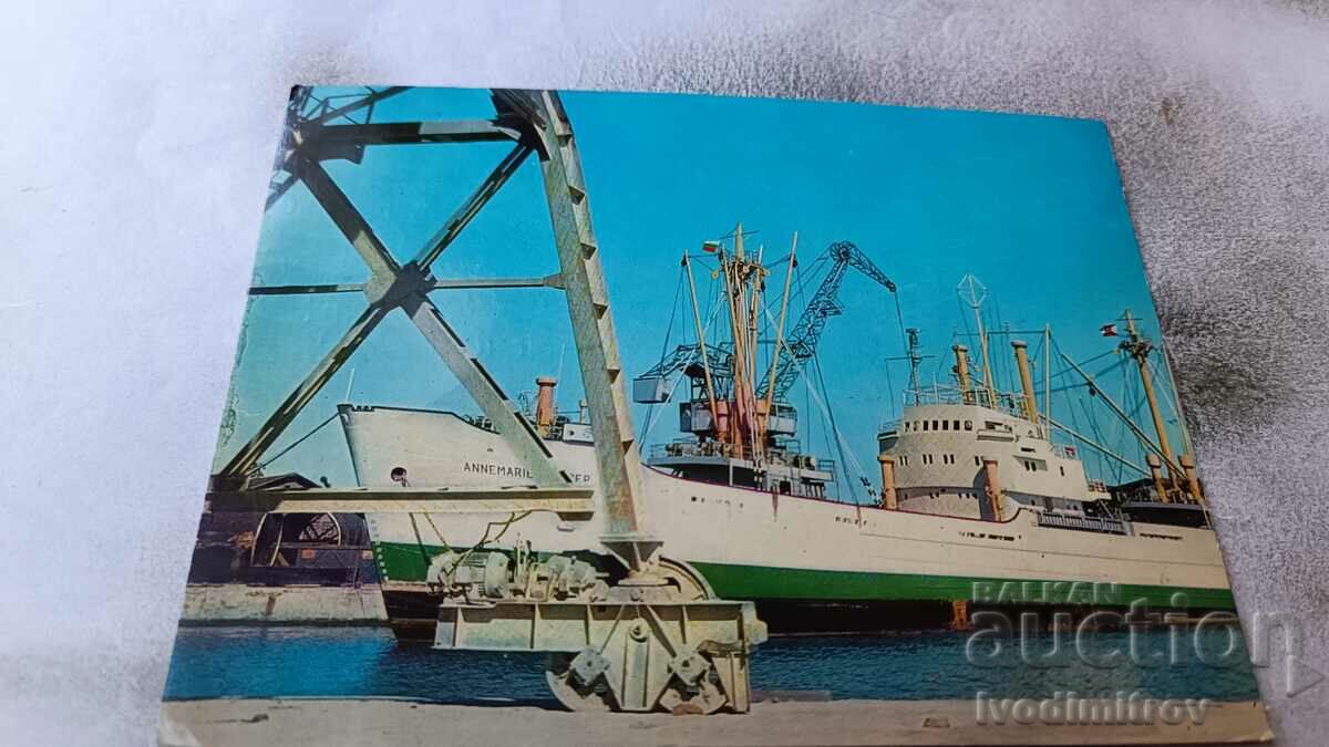 Пощенска картичка Бургас Пристанището 1966