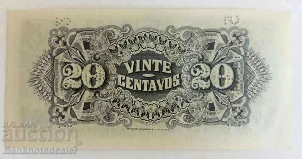 Mozambique 20 Centavos 1933 PR29 Perforated Ref 9044 Unc με τιμή 17.00 BGN | € 8.69