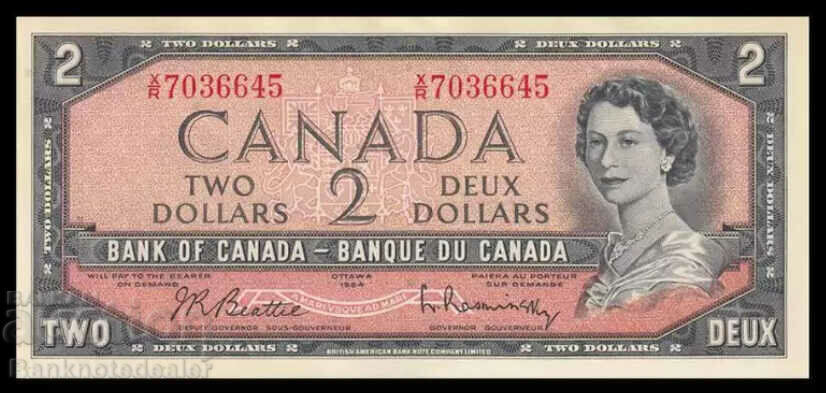 Canada 2 Dollars 1954 Beattie-Rasminsky Pick 76b Ref 6645 Canada 2 Dollars 1954 Beattie-Rasminsky Pick 76b Ref 6645