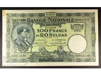 Belgia 100 Franci 20 Belgas 1932 Pick 102 Ref 3156