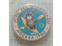 Badge - Olympics Moscow 80 Misha canoe kayak