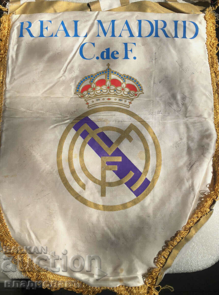 large REAL MADRID flag with autographs