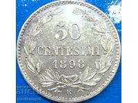50 centesimi 1898 San Marino UNC PROOF-like silver
