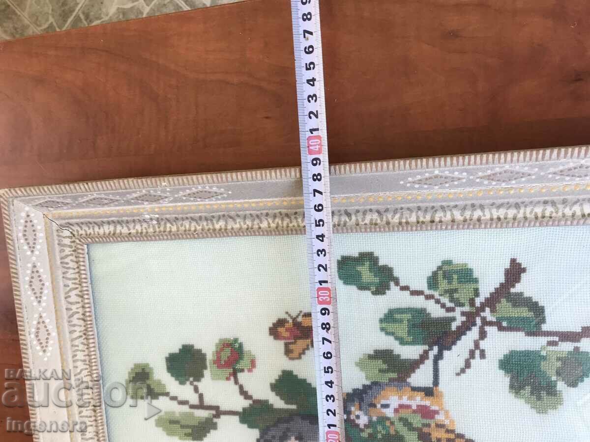 Auction  EARLY SOCIETY TAPESTRY SEWED PANEL WOOD FRAME