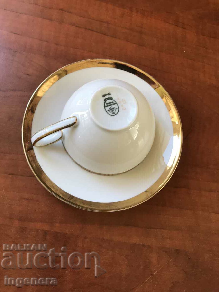 PORCELAIN COFFEE CUP AND SAUCE BRANDED GILD-GERMANY with price 15.00 BGN | € 7.67