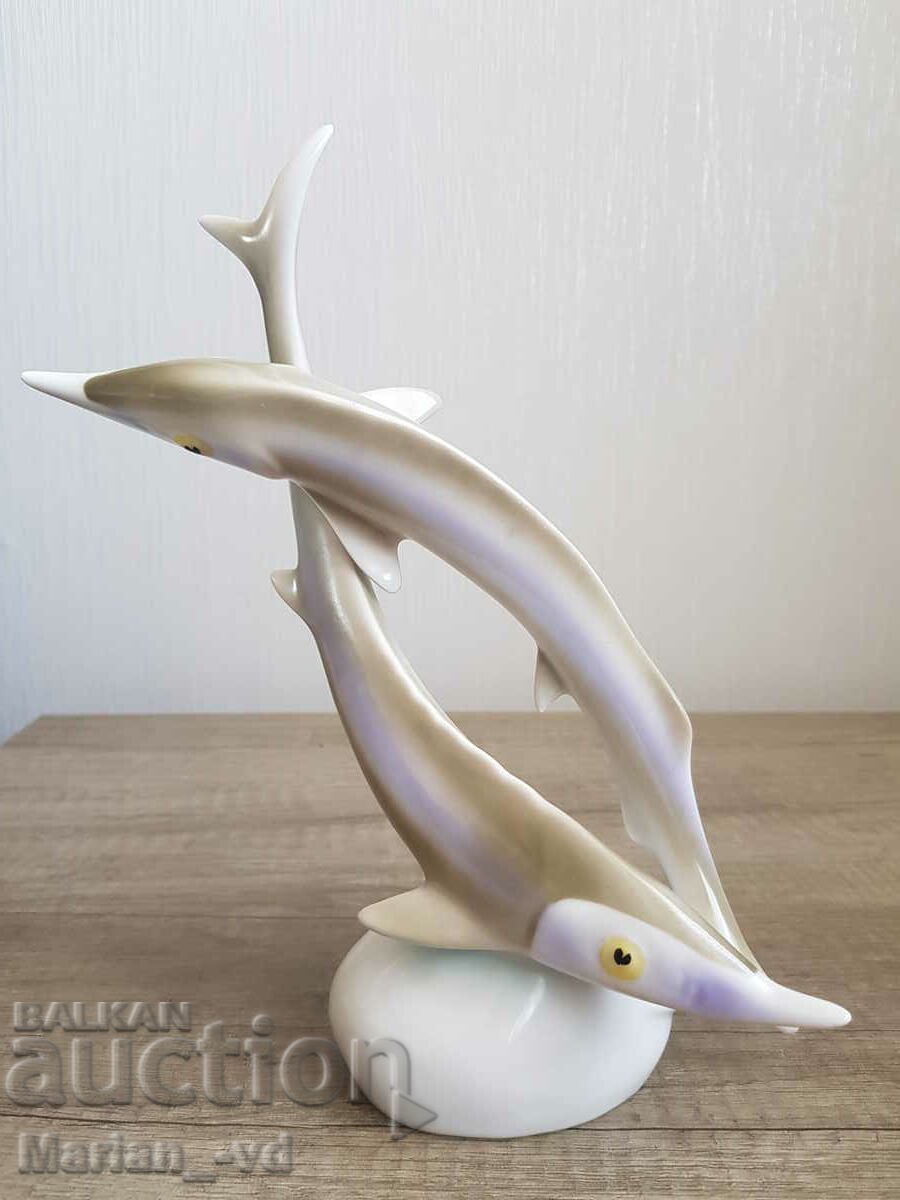 Old porcelain Hollohaza fish figure