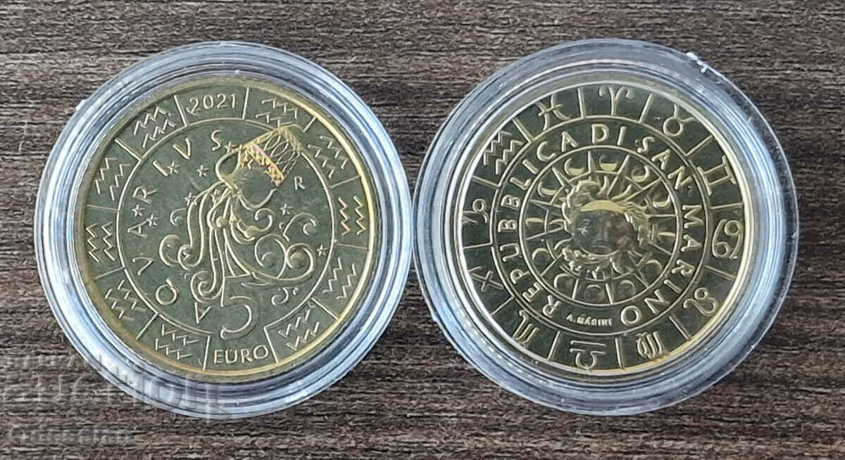 San Marino • Aquarius • 2021 • 5 euros