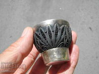 OLD SILVER PLATED CUP WITH FILIGREE ENVELOPE