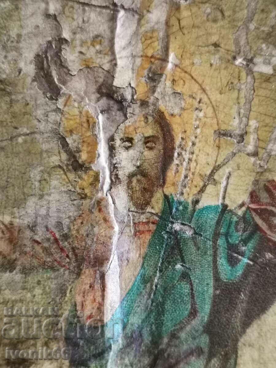 Old original icon 19c. 25x30 cm - 6