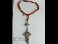 A unique rosary. Silver and amber.