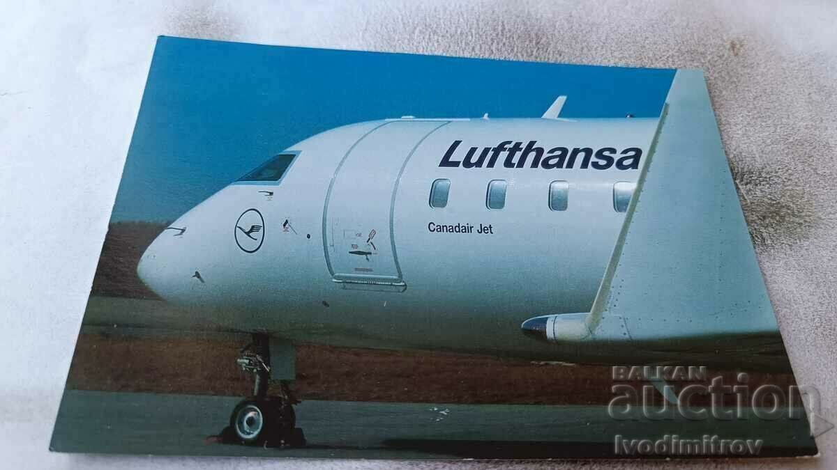 Carte poștală Lufthansa Canadair Jet
