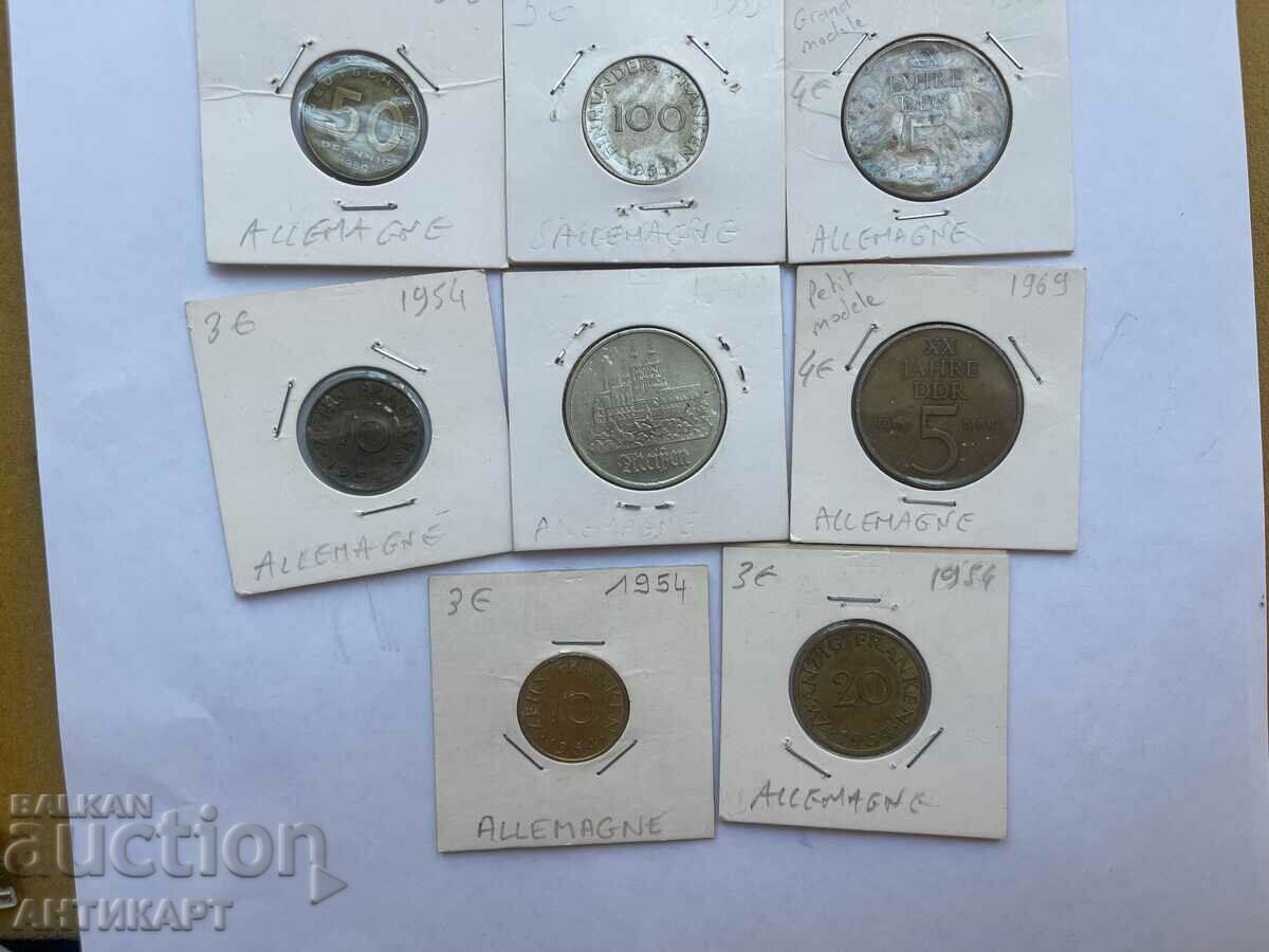 Германия 8 броя монети 1950-1972