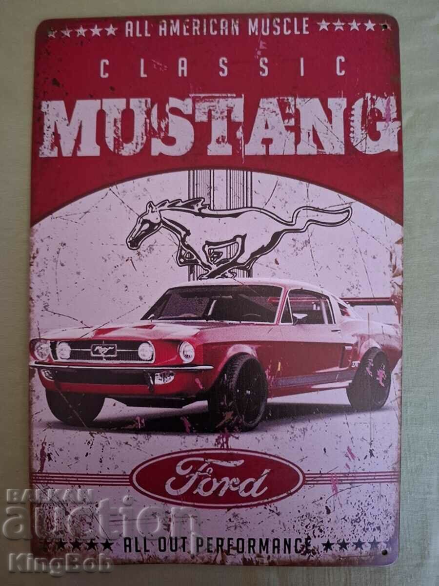 METAL RETRO SIGN "FORD MUSTANG"