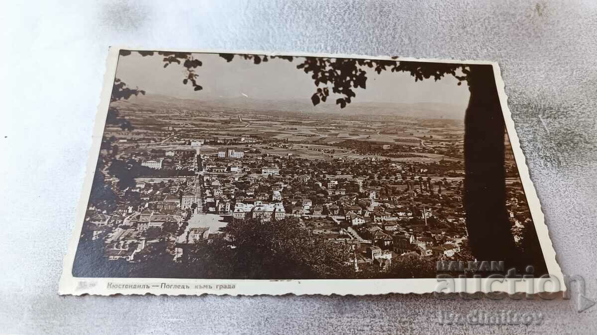 Пощенска картичка Кюстендилъ Погледъ къмъ града 1939