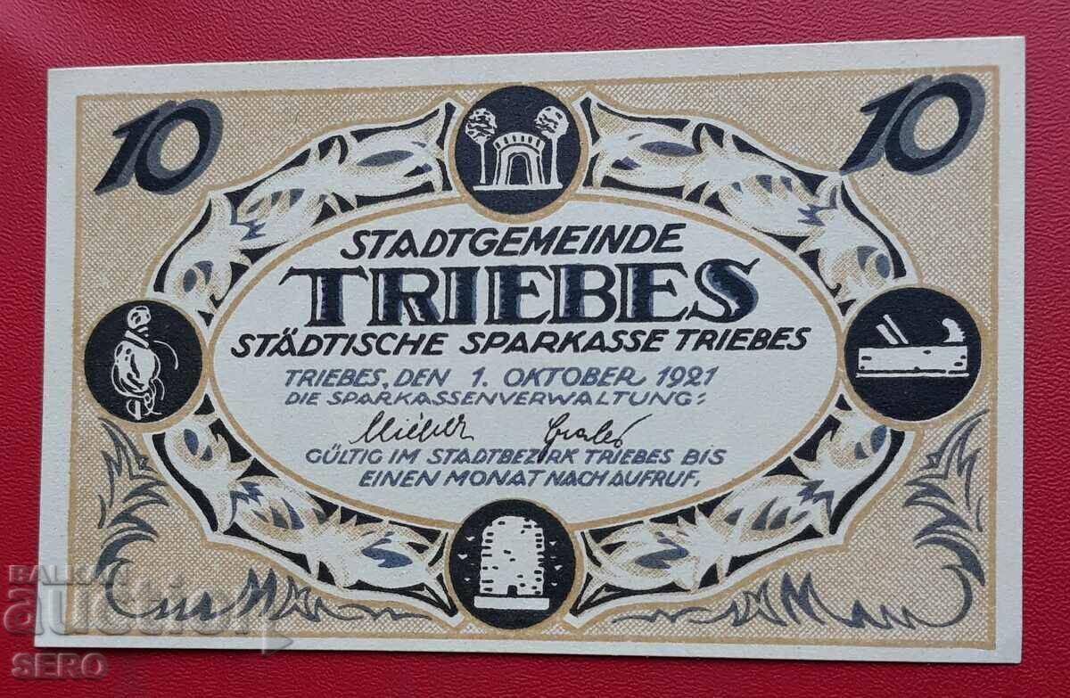 Банкнота-Германия-Тюрингия-Триебес-10 пфенига 1921