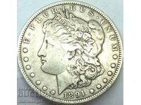 USA 1 Morgan Dollar 1891 26,47g Ασημένια πατίνα