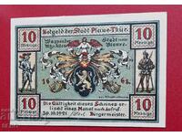 Банкнота-Германия-Тюрингия-Плауе-10 пфенига 1921